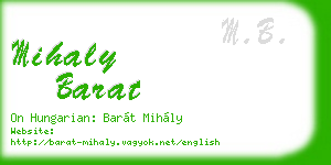 mihaly barat business card