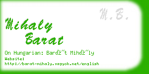 mihaly barat business card